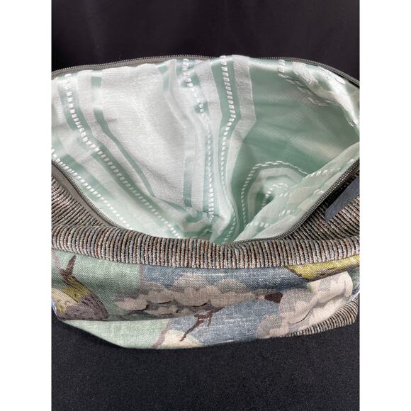 Large, Handmade, One of a Kind Bag, Satchel, Bird & Floral Print, Pouch, Lined - Picture 6 of 6